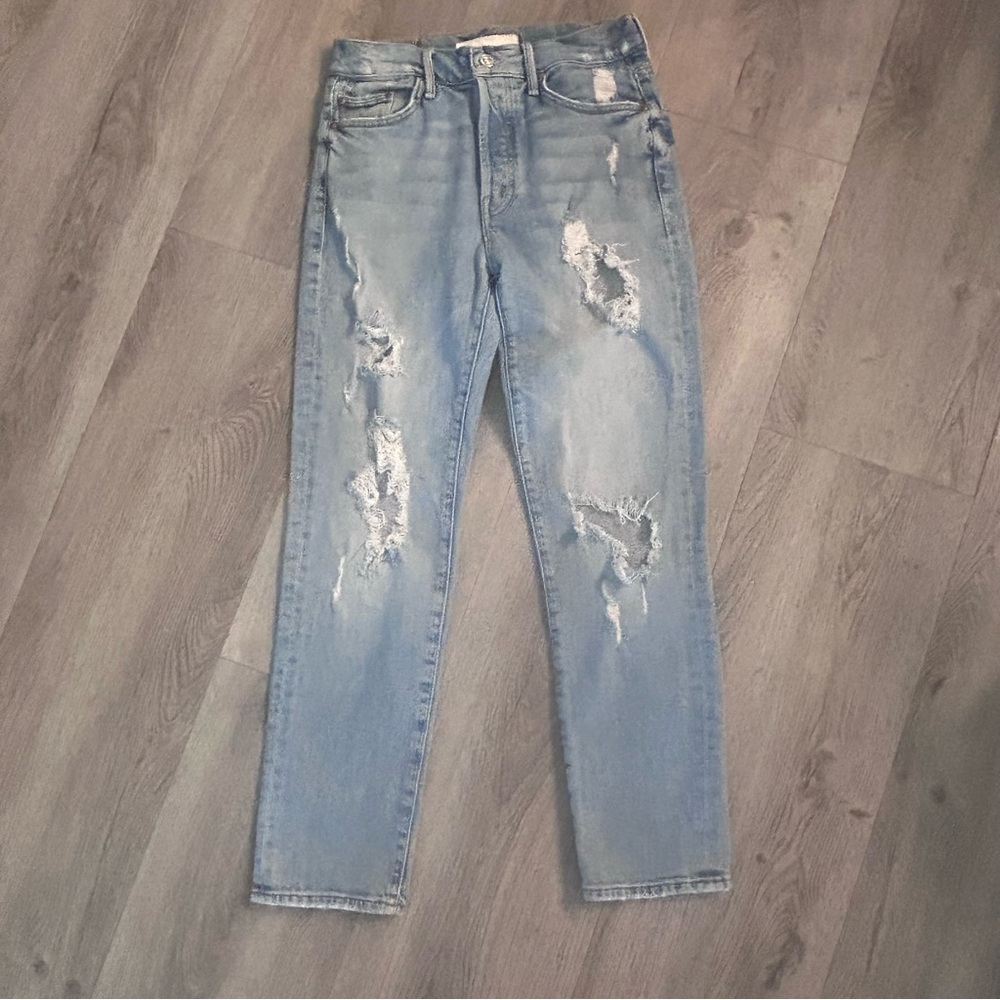 MOTHER SUPERIOR Trickster Ankle Jeans Icy Confession Extra Holes & Rips 25
#252